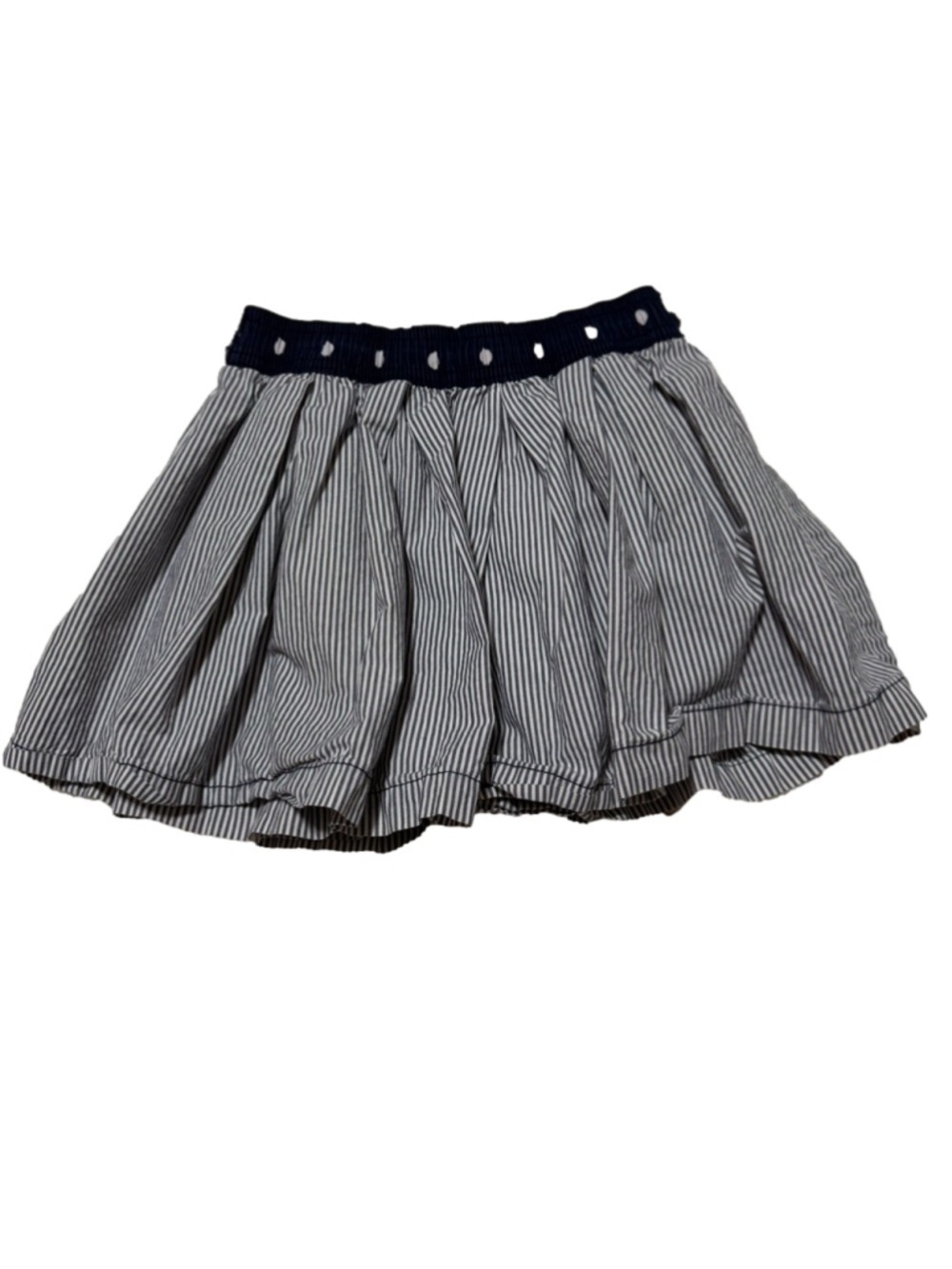 Vintage OshKosh B'gosh Navy and White Striped Full Skirt